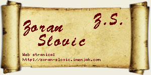 Zoran Slović vizit kartica